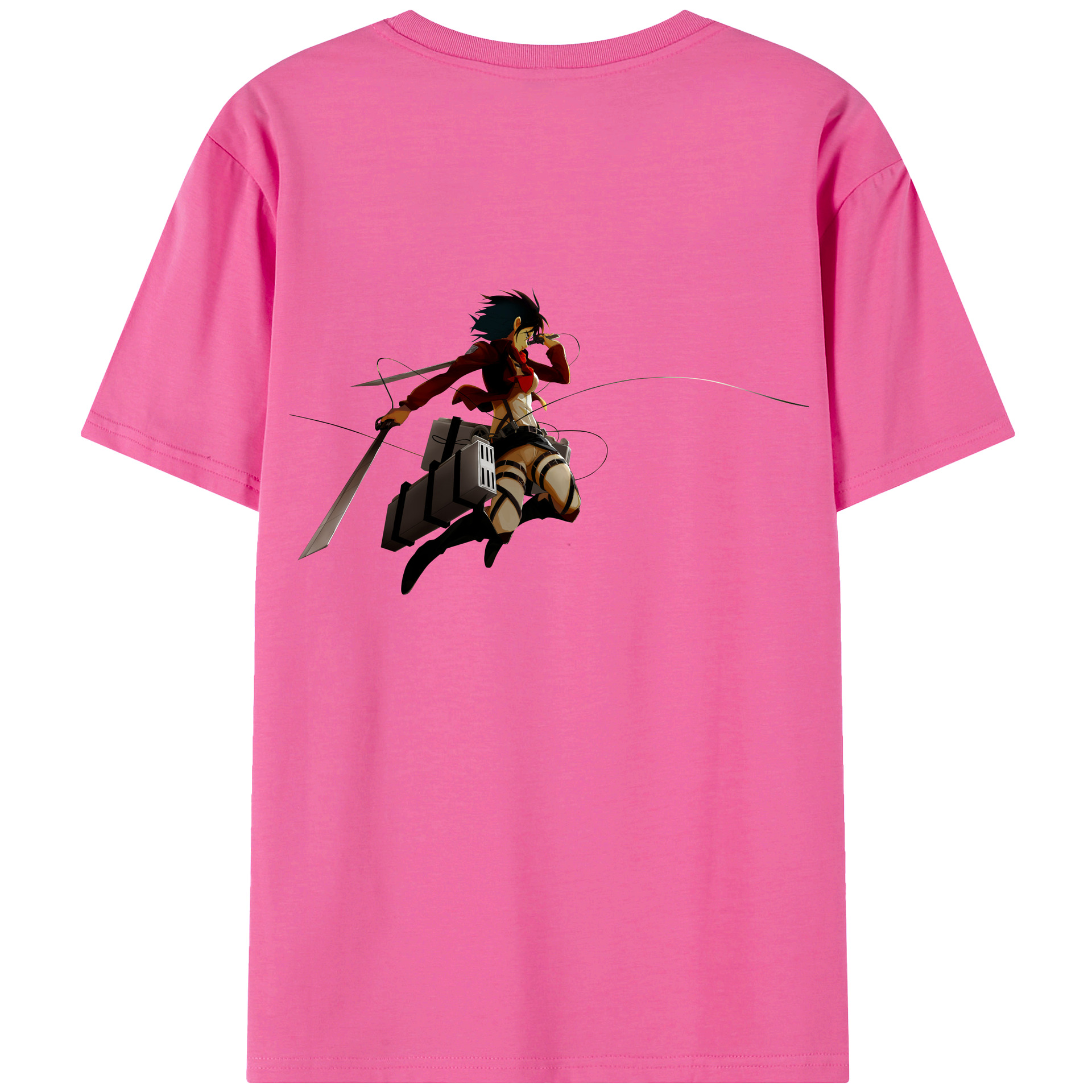 （画像用） 進撃の巨人 ミカサ·アッカーマン Attack on Titan Mikasa Ackerman レディース半袖Tシャツ(バックプリント)